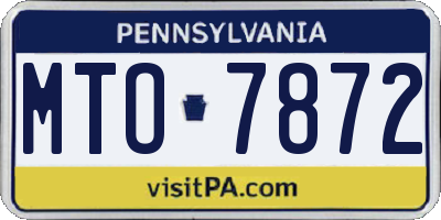 PA license plate MTO7872