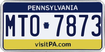 PA license plate MTO7873