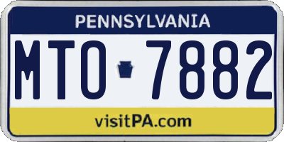 PA license plate MTO7882