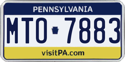 PA license plate MTO7883