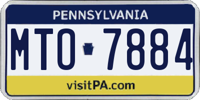 PA license plate MTO7884