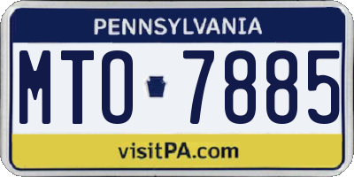 PA license plate MTO7885