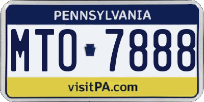 PA license plate MTO7888