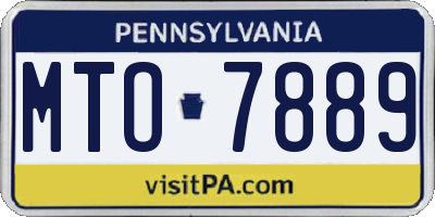 PA license plate MTO7889