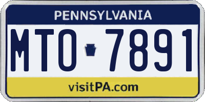 PA license plate MTO7891