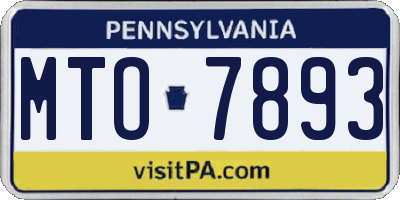 PA license plate MTO7893