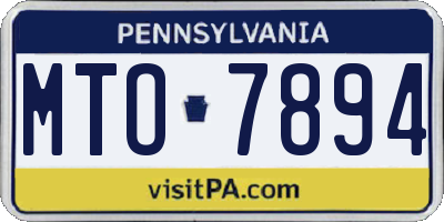 PA license plate MTO7894