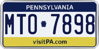 PA license plate MTO7898
