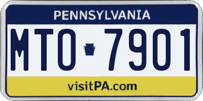PA license plate MTO7901