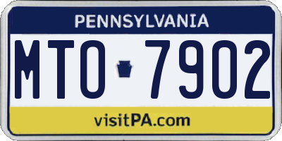 PA license plate MTO7902
