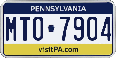 PA license plate MTO7904