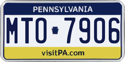 PA license plate MTO7906