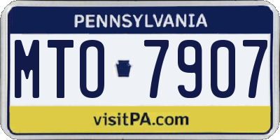 PA license plate MTO7907