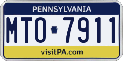 PA license plate MTO7911