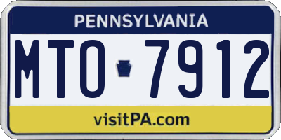 PA license plate MTO7912