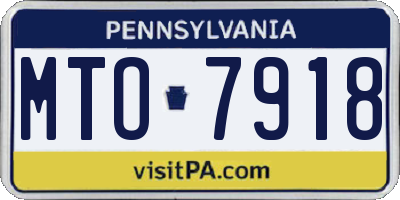 PA license plate MTO7918