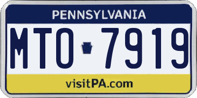 PA license plate MTO7919