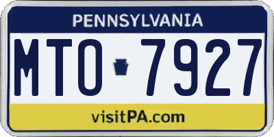 PA license plate MTO7927