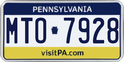 PA license plate MTO7928