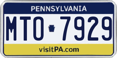 PA license plate MTO7929