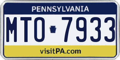 PA license plate MTO7933