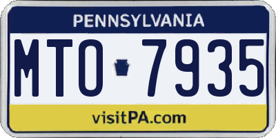 PA license plate MTO7935