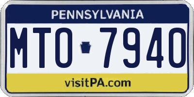 PA license plate MTO7940