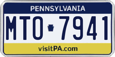 PA license plate MTO7941