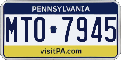 PA license plate MTO7945