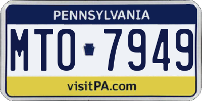 PA license plate MTO7949