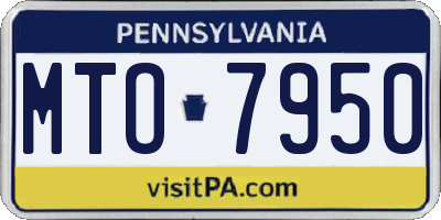 PA license plate MTO7950
