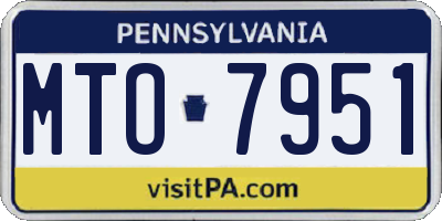 PA license plate MTO7951