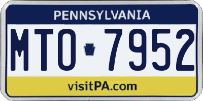 PA license plate MTO7952