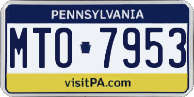 PA license plate MTO7953