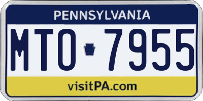 PA license plate MTO7955