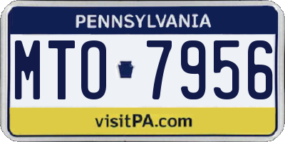 PA license plate MTO7956