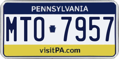 PA license plate MTO7957