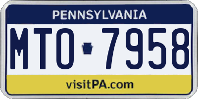 PA license plate MTO7958