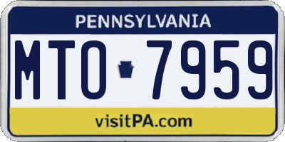 PA license plate MTO7959