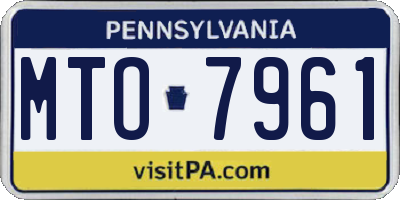 PA license plate MTO7961