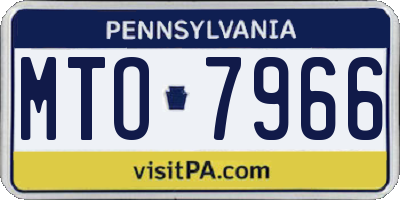PA license plate MTO7966