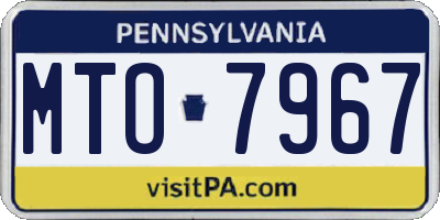PA license plate MTO7967