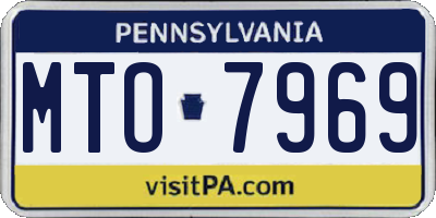 PA license plate MTO7969