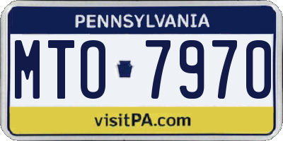 PA license plate MTO7970