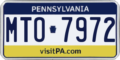 PA license plate MTO7972