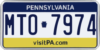 PA license plate MTO7974