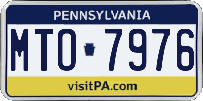 PA license plate MTO7976
