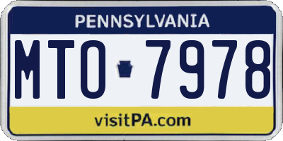PA license plate MTO7978