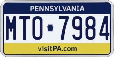 PA license plate MTO7984