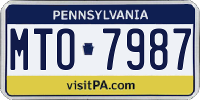 PA license plate MTO7987